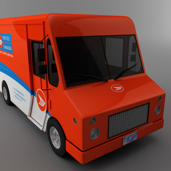 3d model courier delivery truck canada - Canada post Courier truck Morgan Olson van by Leeift