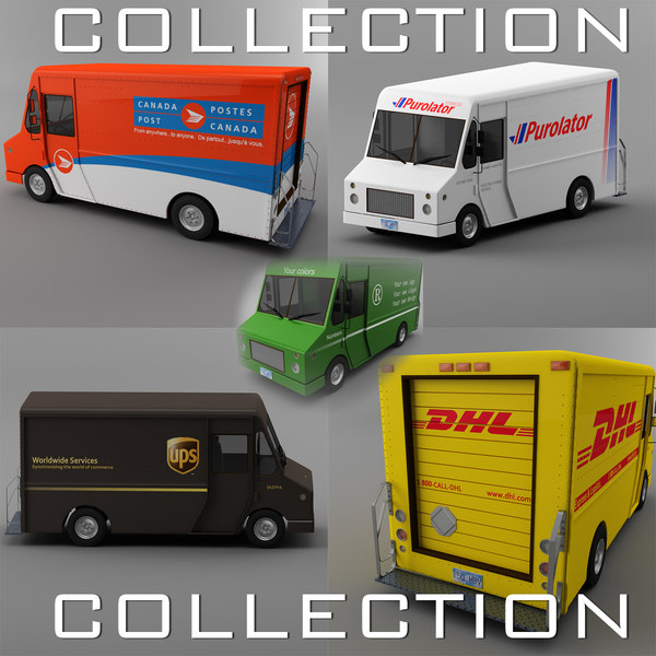 courier trucks morgan olson max - UPS, Canada post, DHL, Purolator and NON BRAND  Courier truck Morgan Olson van COLLECTION by Leeift