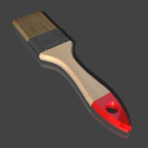 3d model paintbrush bristle paint - Bristle Paintbrush by mostlysquare