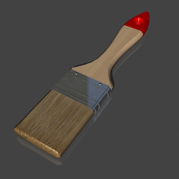3d model paintbrush bristle paint - Bristle Paintbrush by mostlysquare