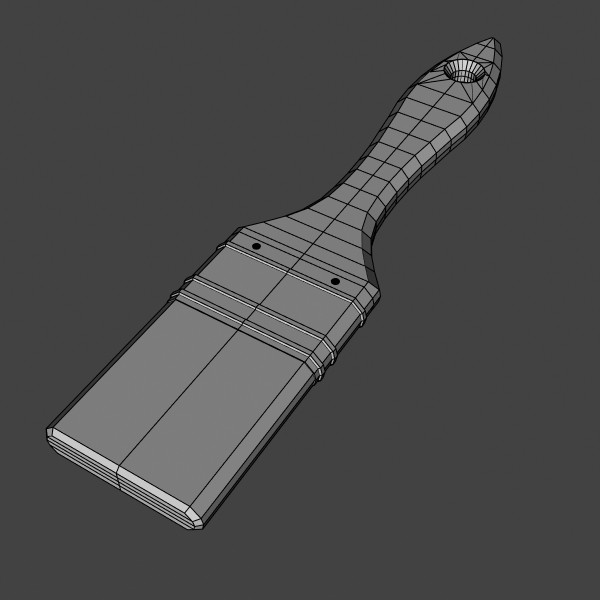 3d model paintbrush bristle paint - Bristle Paintbrush by mostlysquare