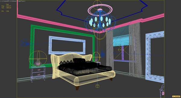 3ds max scene bedroom interior provence - Bedroom Provence... by solarseas