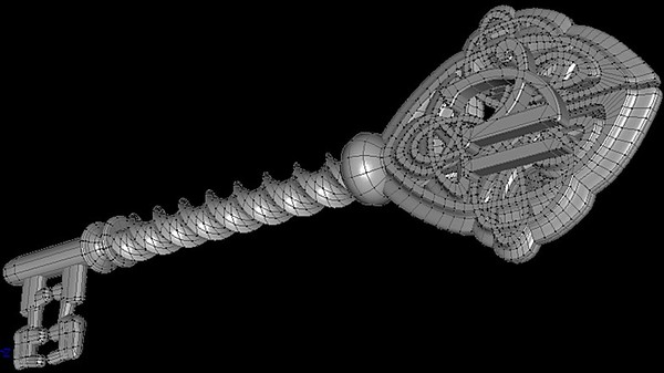 old skeleton key metal door 3d model - Old Skeleton Key by GraphicGuru