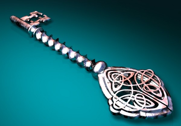 old skeleton key metal door 3d model - Old Skeleton Key by GraphicGuru