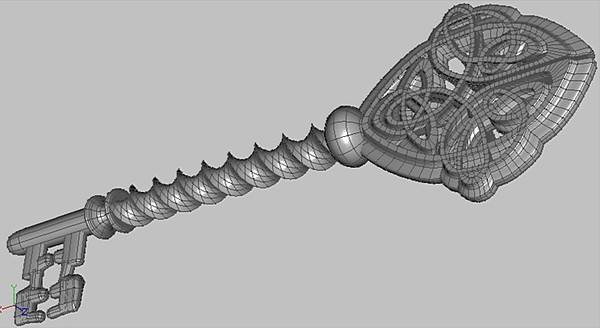 old skeleton key metal door 3d model - Old Skeleton Key by GraphicGuru