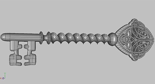 old skeleton key metal door 3d model - Old Skeleton Key by GraphicGuru