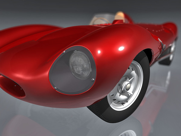 d-type 1956 car max - Jaguar D-Type 1956 by TiRex3D