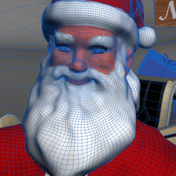 3d scene santa claus model - Christmas Scene by PolyTron