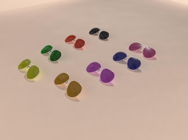 sunglasses colours 3d model - Sunglasses Compilation by nescio180