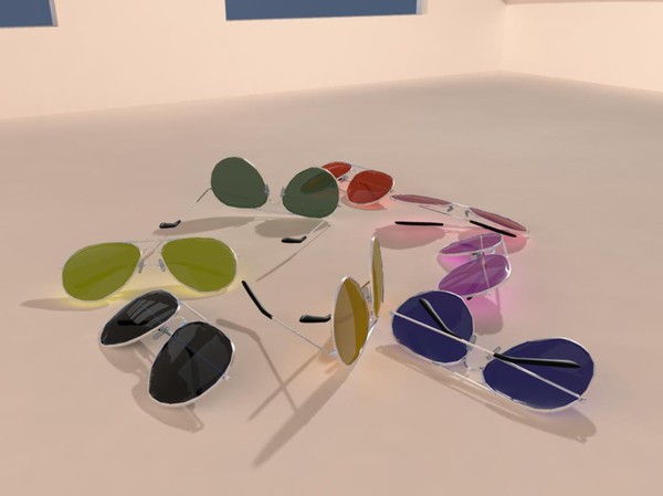sunglasses colours 3d model - Sunglasses Compilation by nescio180