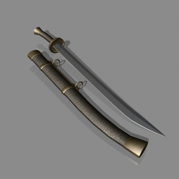 dao sword 3d 3ds - Dao Sword... by mostlysquare