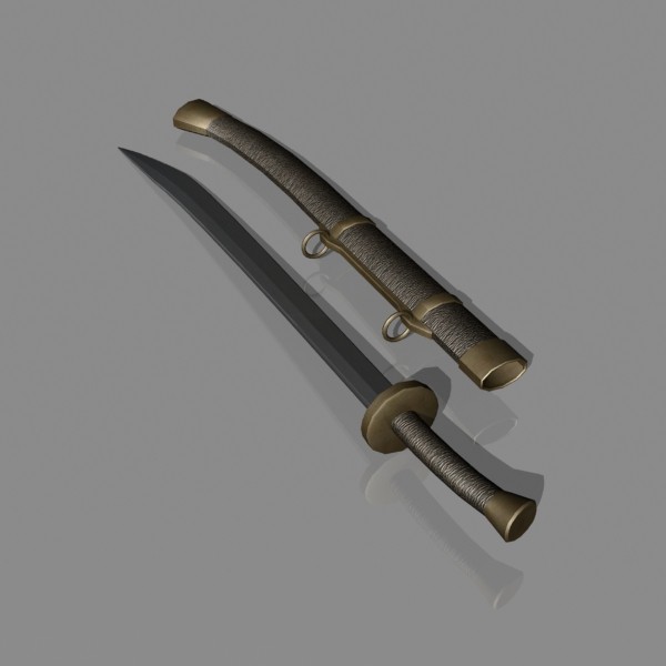 dao sword 3d 3ds - Dao Sword... by mostlysquare
