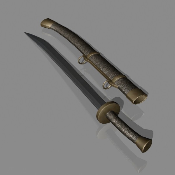 dao sword 3d 3ds - Dao Sword... by mostlysquare