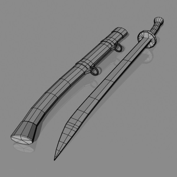 dao sword 3d 3ds - Dao Sword... by mostlysquare