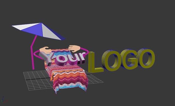 summer theme logo 3ds - LOGO summer theme (beach) by Antoni0000