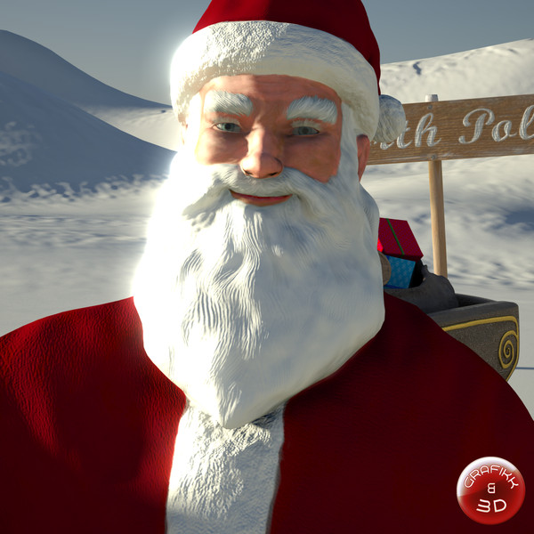 3d scene santa claus model - Christmas Scene by PolyTron