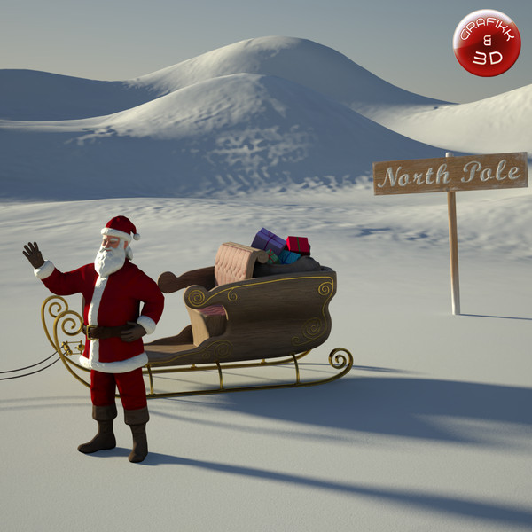 3d scene santa claus model - Christmas Scene by PolyTron