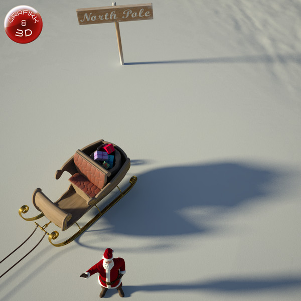 3d scene santa claus model - Christmas Scene by PolyTron