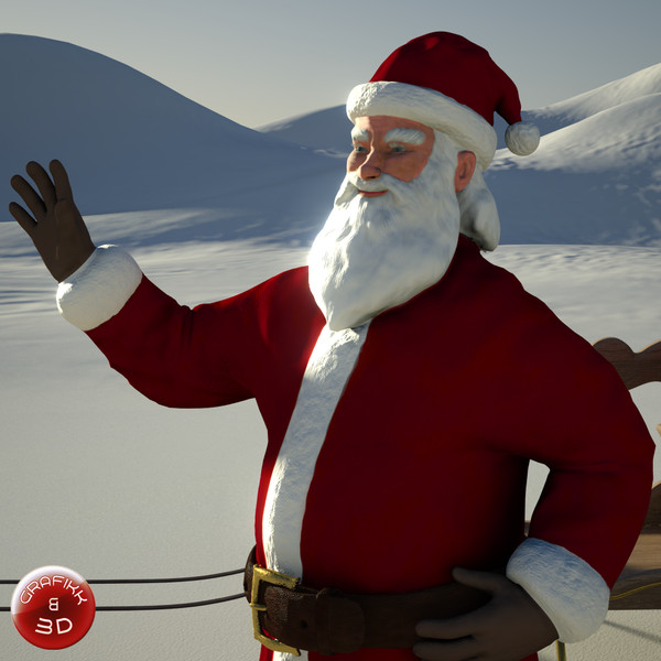 3d scene santa claus model - Christmas Scene by PolyTron