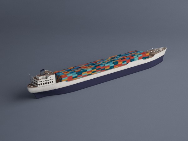 container ship 3d max - (Cargo) Container ship by 3dKiosco