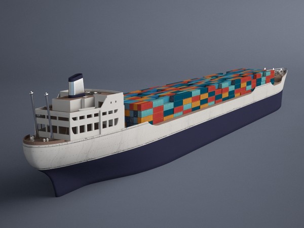 container ship 3d max - (Cargo) Container ship by 3dKiosco