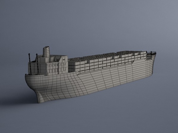 container ship 3d max - (Cargo) Container ship by 3dKiosco