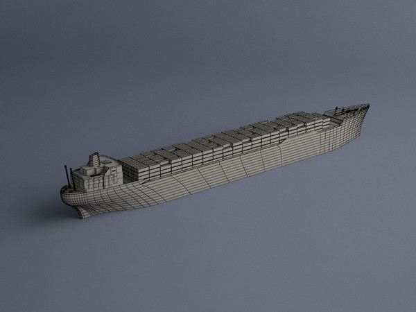 container ship 3d max - (Cargo) Container ship by 3dKiosco