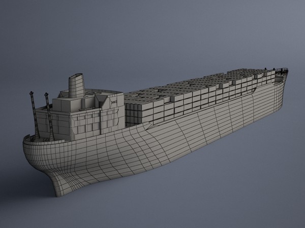 container ship 3d max - (Cargo) Container ship by 3dKiosco