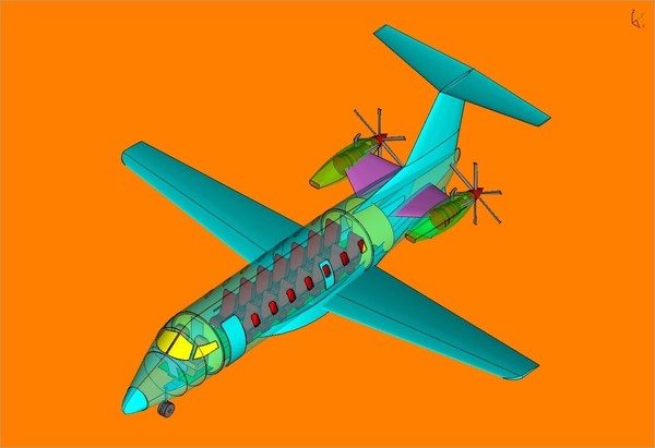 dwg india saras light aircraft - Saras Light Transport Aircraft Solid Assembly Model by RodgerSaintJohn