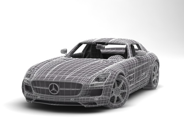 mercedes benz sls amg 3d model - Mercedes Benz SLS AMG... by anasyakoub