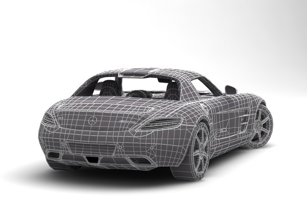mercedes benz sls amg 3d model - Mercedes Benz SLS AMG... by anasyakoub