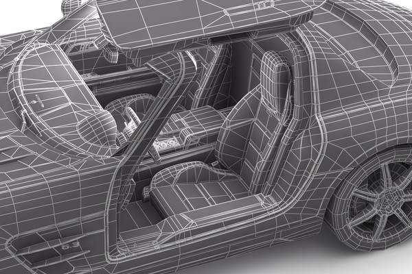 mercedes benz sls amg 3d model - Mercedes Benz SLS AMG... by anasyakoub
