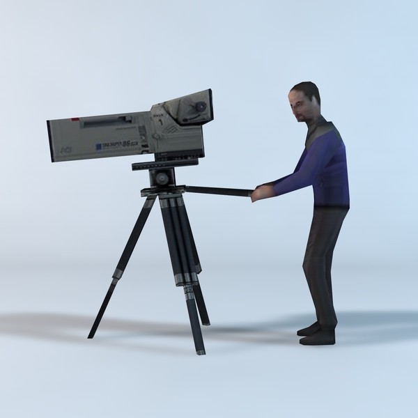 3d tv cameraman model - TV Cameraman & Camera by NesAn Studio