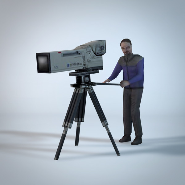 3d tv cameraman model - TV Cameraman & Camera by NesAn Studio