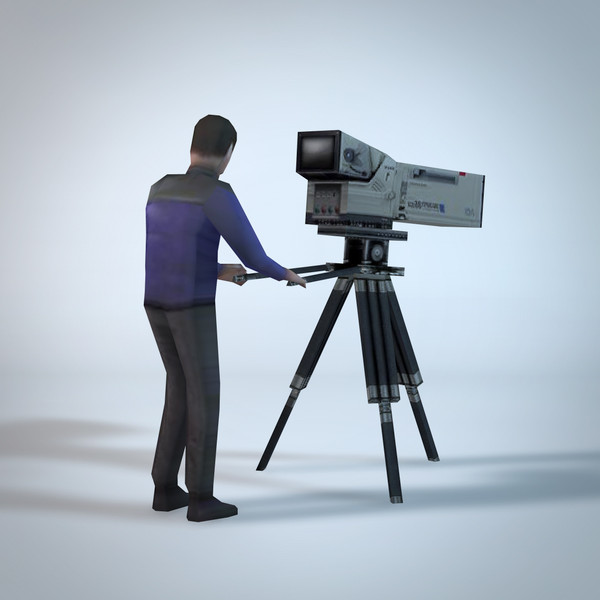 3d tv cameraman model - TV Cameraman & Camera by NesAn Studio