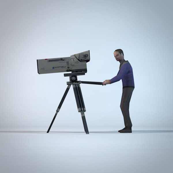 3d tv cameraman model - TV Cameraman & Camera by NesAn Studio