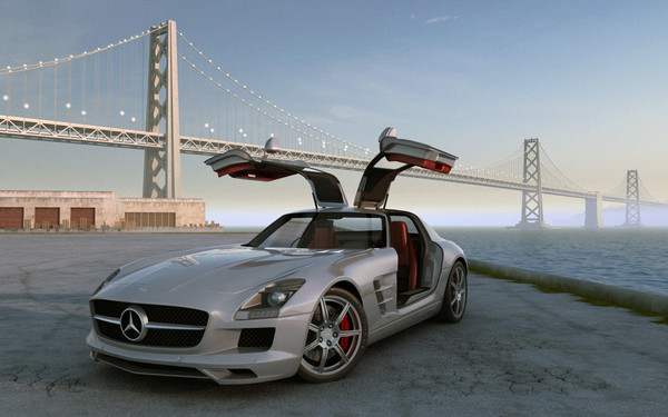 mercedes benz sls amg 3d model - Mercedes Benz SLS AMG... by anasyakoub