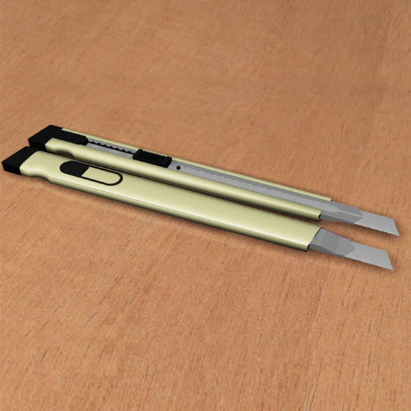 3d office knife cutter model - Paper Cutter Knife by breakablez