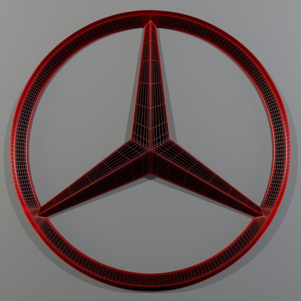 3d model mercedes logo - Mercedes Logo by Reticulum