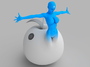 3d blue girl apple computer model