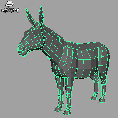 3dsmax donkey anatomically correct - Low Poly Donkey by Int3lig3nt