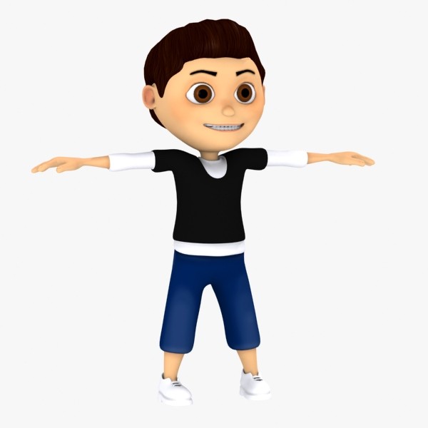 cartoon boy kid 3d model - Cartoon Kid 01 by Denys Almaral