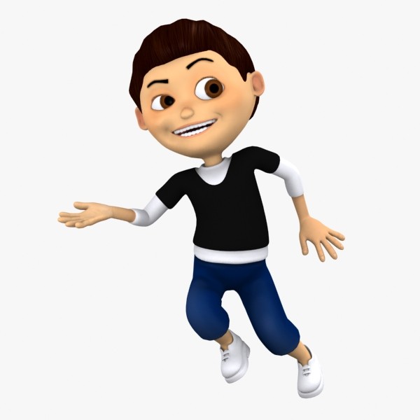 cartoon boy kid 3d max - [Rigged] Cartoon Kid 01 by Denys Almaral
