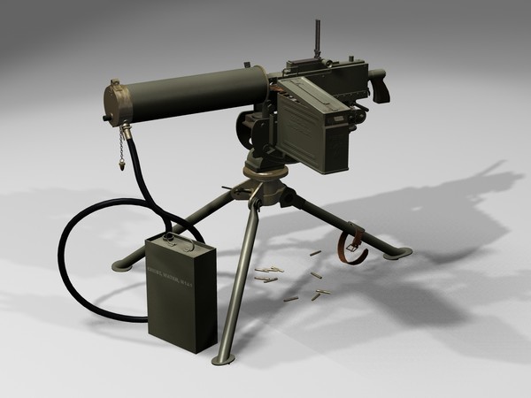 m1917 heavy machine gun 3d lwo - m1917 browning machinegun by ccbuckeye
