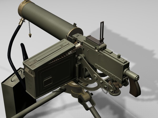 m1917 heavy machine gun 3d lwo - m1917 browning machinegun by ccbuckeye