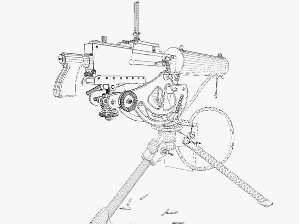 m1917 heavy machine gun 3d lwo - m1917 browning machinegun by ccbuckeye