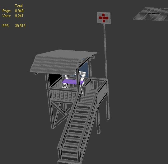 3d life guard - Lifeguard tower by Panait George Dorin