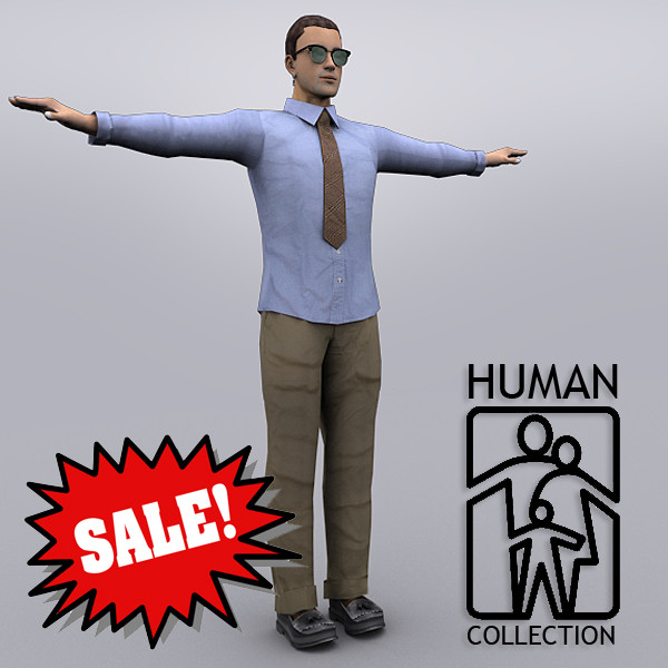 3ds joey human realistic male character - Joey Office by Clicheeee