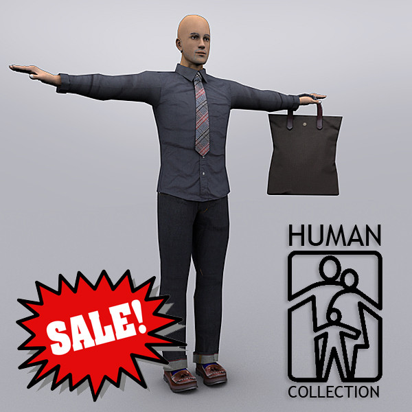 3d model joey human realistic male character - Joey Shopper by Clicheeee