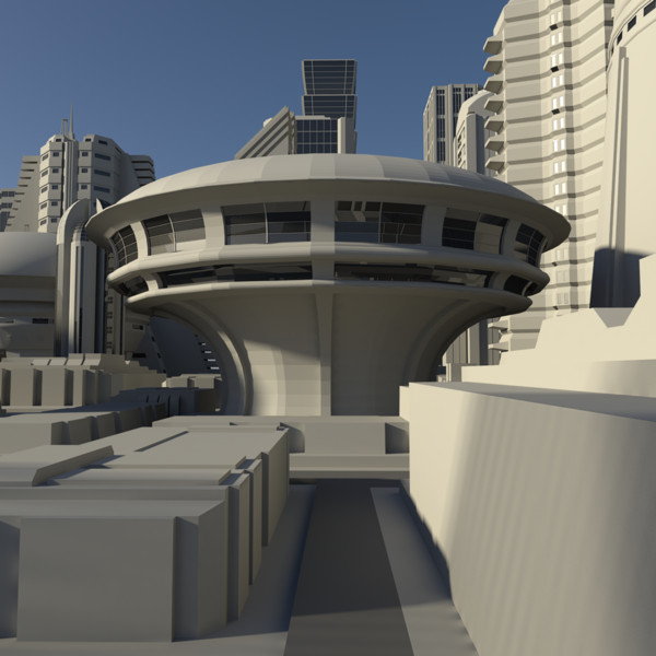 lwo futuristic cityscape - Futuristic City... by AhearnART